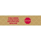 Printed "Stop if Seal is Broken" Reinforced Kraft Gummed Tape 3" x 375' Case of 8 Rolls