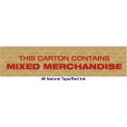 Printed "Mixed Merchandise" Reinforced Kraft Gummed Tape 3" x 375' Case of 8 Rolls