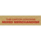 Printed "Mixed Merchandise" Reinforced Kraft Gummed Tape 3" x 450' Case of 10 Rolls