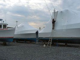 Shrink Wrapped Boat