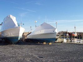 Shrink Wrapped Boat